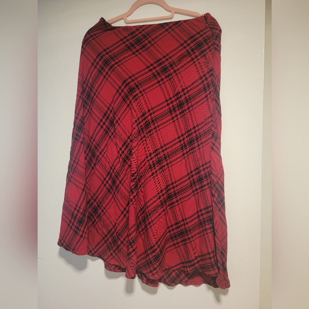 Ralph Lauren Red and Black Plaid Skirt